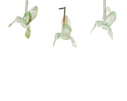 Polystyrene Christmas Decoration Light Green Hummingbird 9.5 cm – 3 Assorted Designs