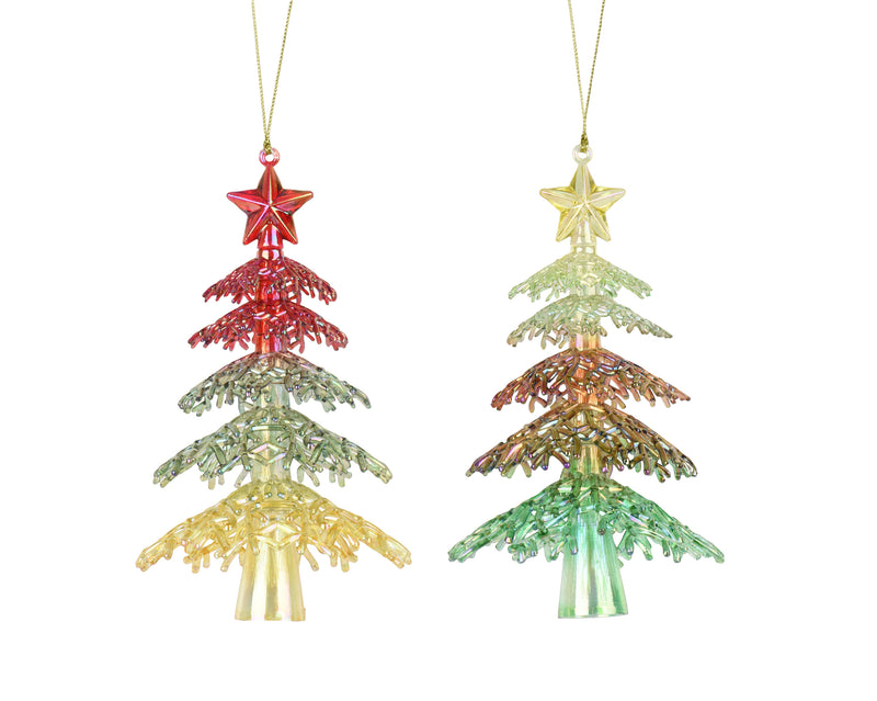 PP Christmas Hanging Decoration Multicolour Tree 17 cm – 2 Assorted Colours