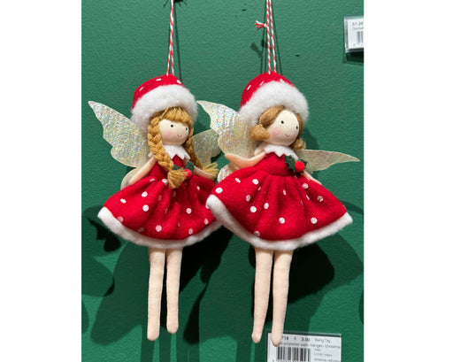 Polyester Christmas Decoration Red Angel Figure 17 cm – 2 Assorted Designs