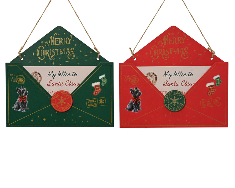 Hanging Decoration Plywood Envelope 20 cm – 2 Assorted Colours