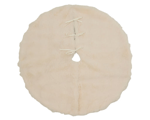 White Faux-Fur Christmas Tree Skirt – 90 cm