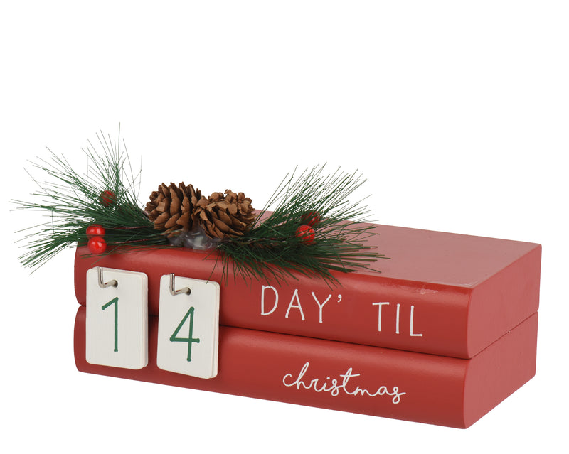 Advent Calendar Book Shape MDF Red 18.5 cm
