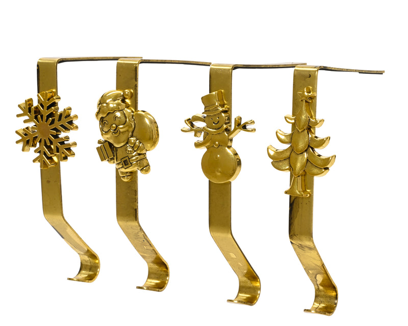 Gold Antique Christmas Stocking Hook 15 cm – 4 Assorted Designs