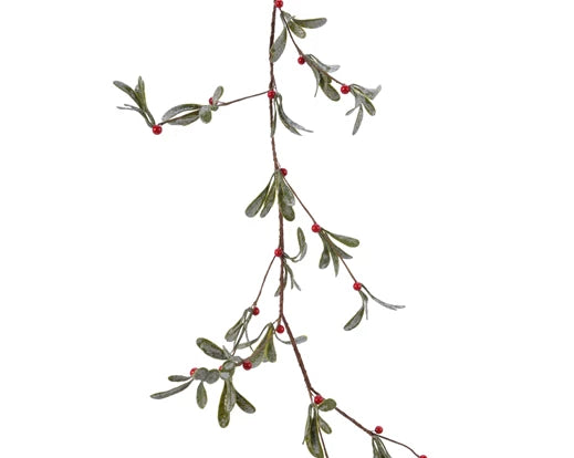 Christmas Garland Green with Foam Berries and Glitter 180 cm