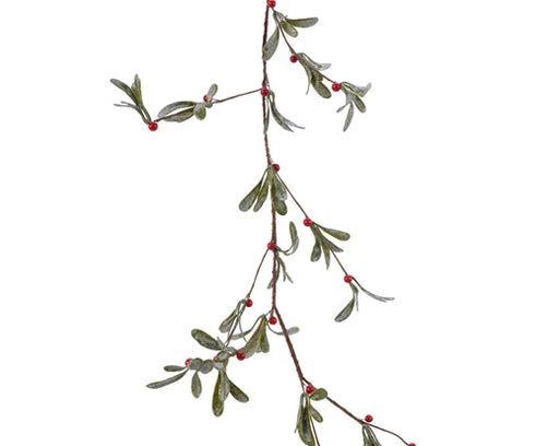 Christmas Garland Green with Foam Berries and Glitter 180 cm