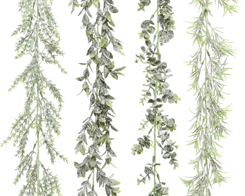 Garland 180 cm Snow-Finished Green/White Plastic