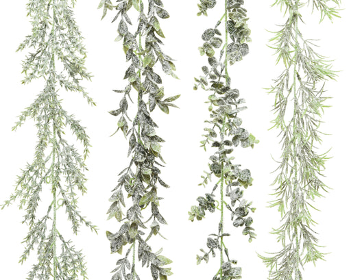 Garland 180 cm Snow-Finished Green/White Plastic