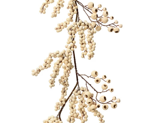 Decorative Christmas garland with cream berries