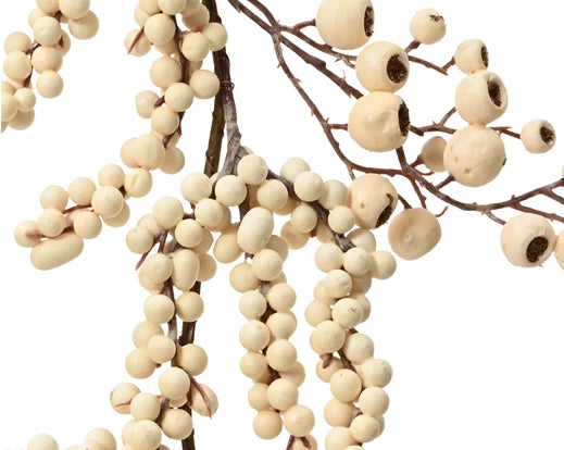Decorative Christmas garland with cream berries alternate view