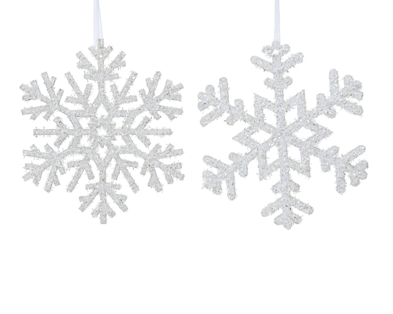 Hanging Snowflake Decoration Winter White Plywood 20 cm – 2 Assorted Designs