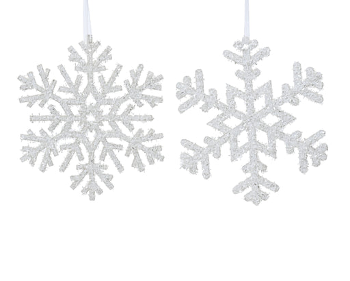 Hanging Snowflake Decoration Winter White Plywood 20 cm – 2 Assorted Designs