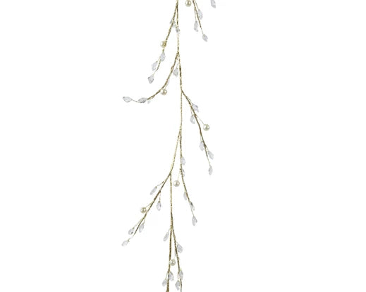 Christmas Garland with Acrylic Glitter, Gold (120cm)