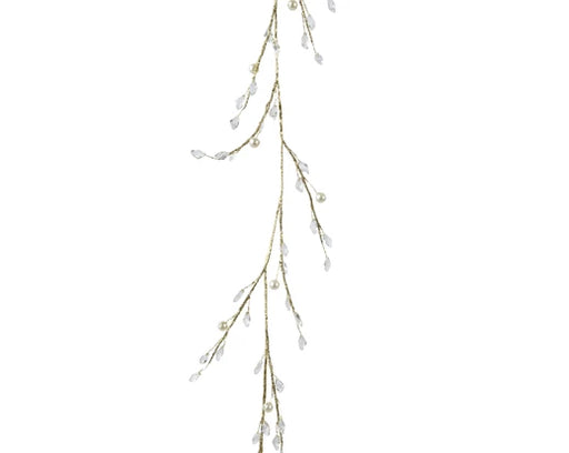 Christmas Garland with Acrylic Glitter, Gold (120cm)