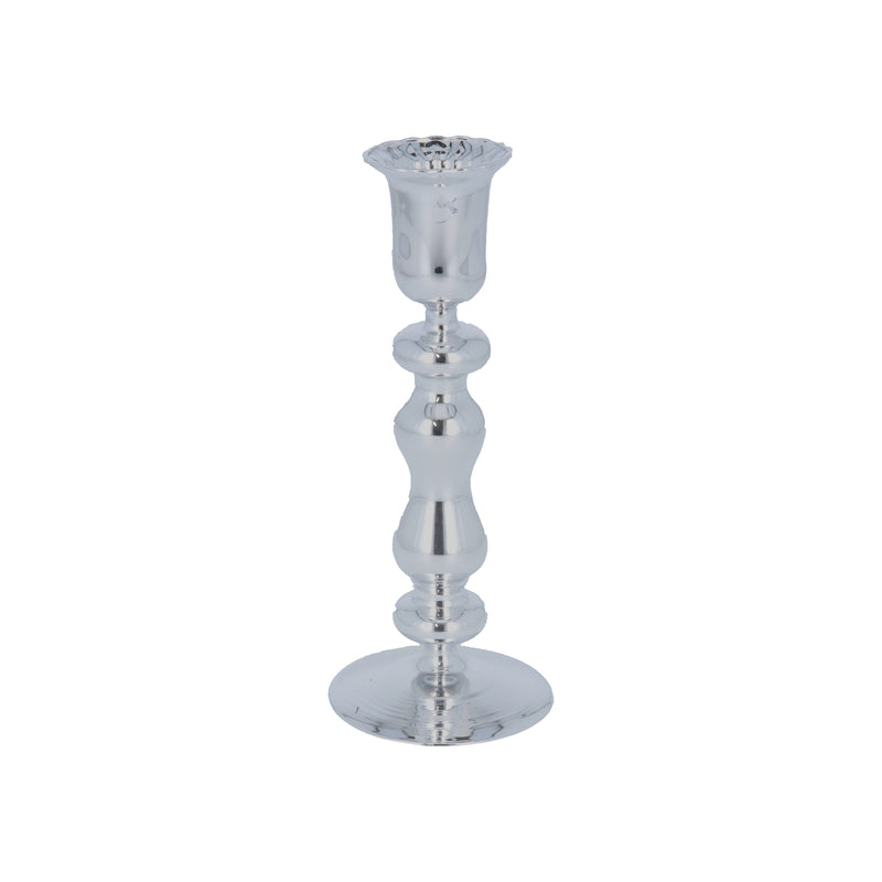 Christmas Silver Glass Candlestick Medium