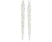 Hanging Decoration Acrylic Transparent Silver Icicle 14.5 cm – Pack of 2