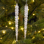 Hanging Decoration Acrylic Transparent Silver Icicle 14.5 cm – Pack of 2 – alternate view