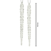 Hanging Decoration Acrylic Transparent Silver Icicle 14.5 cm – Pack of 2 – additional view
