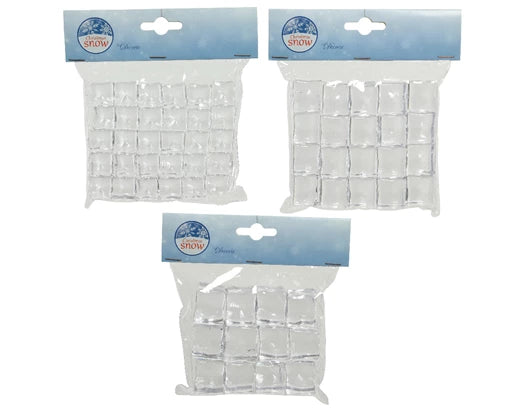 Decorative Acrylic Ice Cubes Transparent Sizes – 3 Assorted Designs
