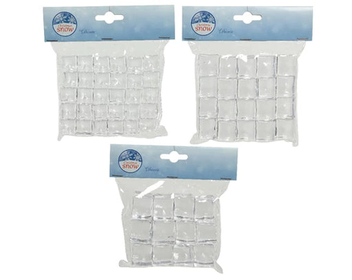 Decorative Acrylic Ice Cubes Transparent Sizes – 3 Assorted Designs