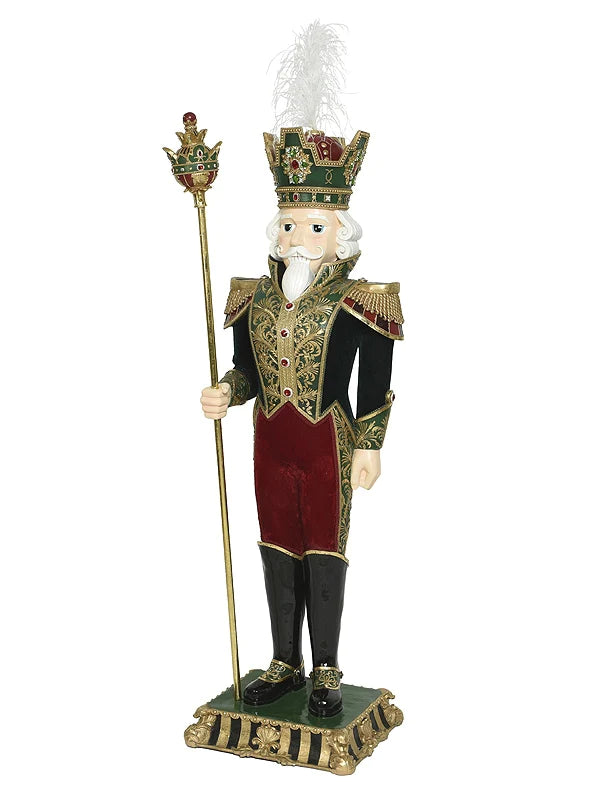 Nutcracker Solider in Green & Red | Life Size (H 178cm x W 46cm x L 53cm)