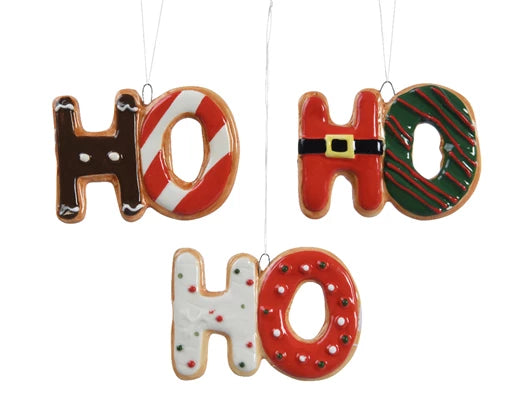 Christmas Hanging Decorations With HO HO HO (9x6.5 cm)