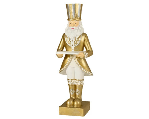Santa Claus in Gold & White | Life Size (H 175cm x W 59cm x L 37cm)