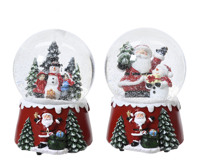 Music Box Snow Globe 14.5 cm Multicolour Polyresin – 2 Assorted Designs