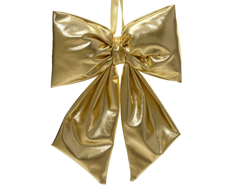 Christmas Bow Gold Polyester 14 cm