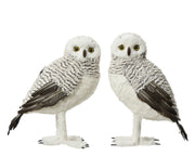 Owl Figure 48 cm Grey Artificial Fur with Goose Feathers – 2 Assorted Designs