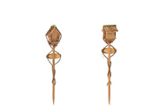 Small Natural Fir Wood Birdhouse on Stake - Assorted