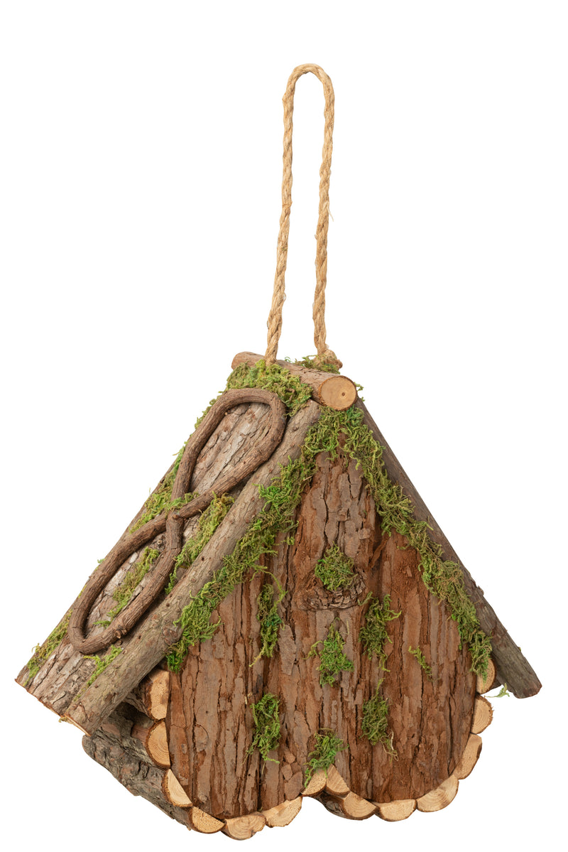 Natural Fir Wood Heart Birdhouse