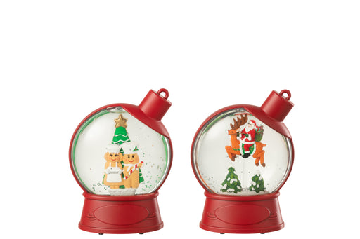 Santa & Gingerbread Water Globe Hangers - Assorted