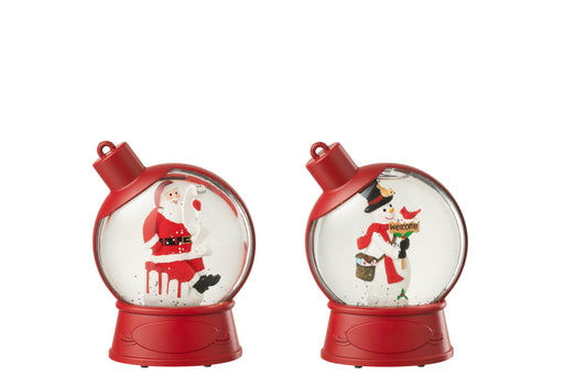 Santa & Snowman Water Globe Hangers - Assorted