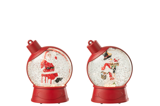 Santa & Snowman Water Globe Hangers - Assorted
