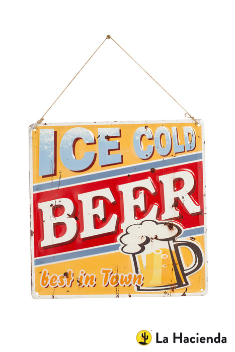 La Hacienda Embossed Sign "Ice Cold Beer"