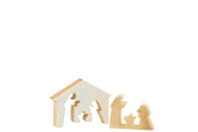 Small Mango Wood Christmas House Nativity