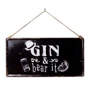 La Hacienda Embossed Sign "Gin & bear it"