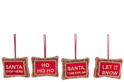 Red & Gold Christmas Quote Hangers - Assorted