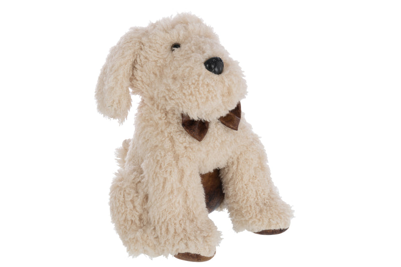 Doorstop Dog Polyester Light Beige 30cm