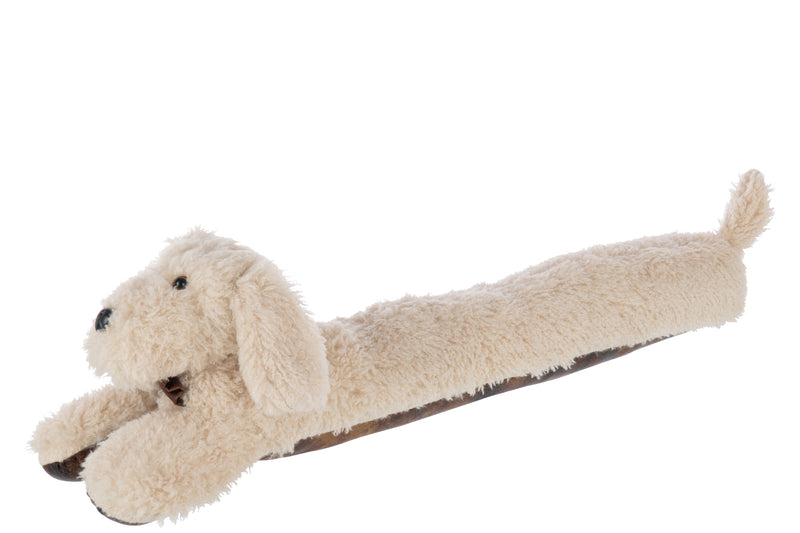 Draught Excluder Dog Polyester Light Beige 80x15x23cm