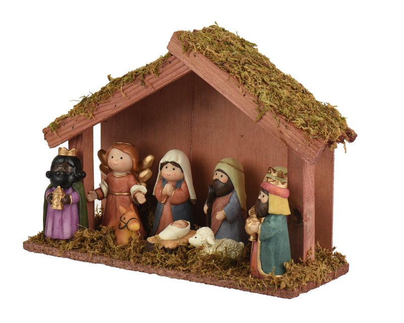 Christmas Nativity Crib Set with 9 Figures (26.2cm)