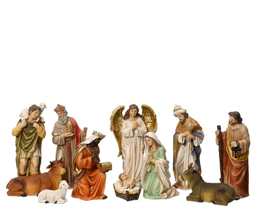 Christmas Nativity Set With 11 Figurine | Stable Theme (20x6 cm)