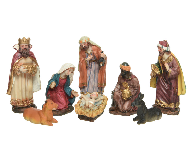Christmas Nativity Set With 8 Figures 4x6x12cm