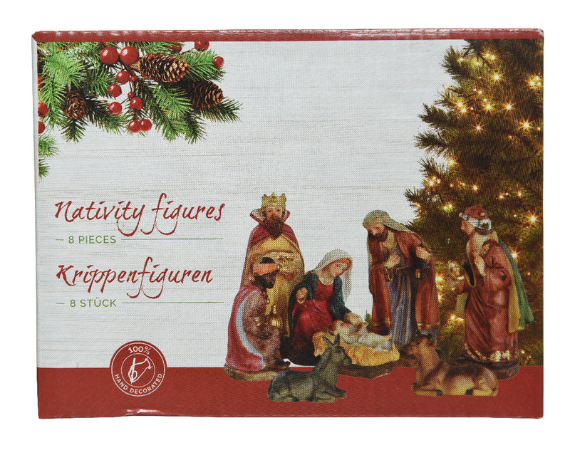 Christmas Nativity Set With 8 Figures 4x6x12cm
