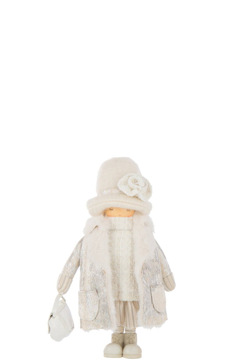 Christmas Decoration Girl With Hand Bag Small 30cm