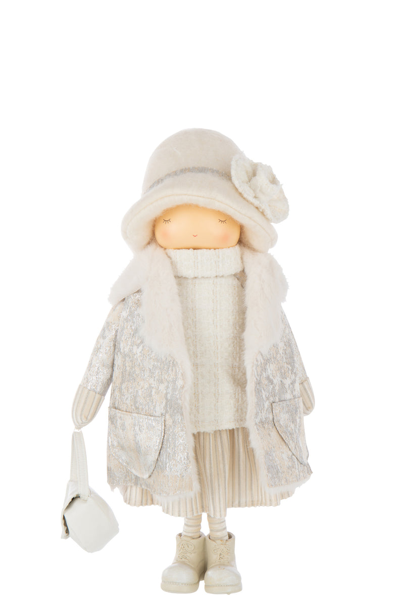 Christmas Decoration Girl With Hand Bag Large 46cm