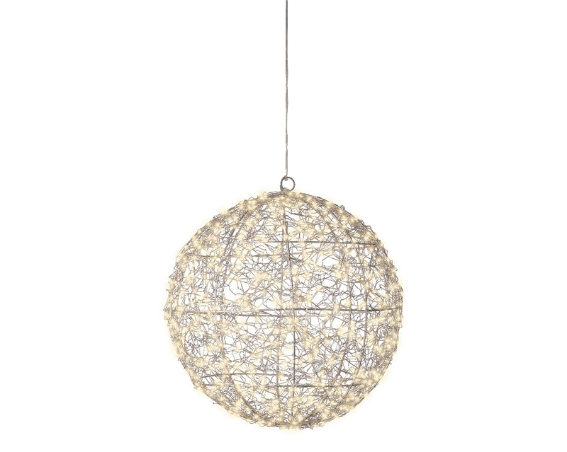 Lumineo Metal Frame Ball With 600 Warm White Micro Lights 38cm Diameter