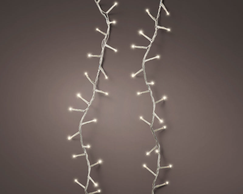 600 Lumineo Compact Sparkle Warm White Christmas Lights With Transparent Cable 18m