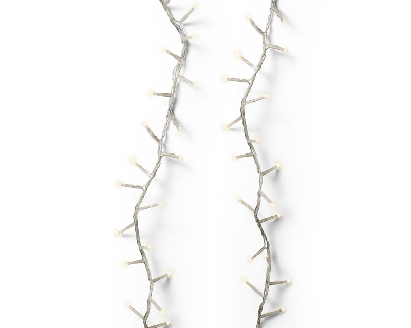 600 Lumineo Compact Sparkle Warm White Christmas Lights With Transparent Cable 18m