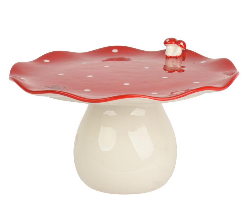 Mushroom Cake Stand Red Dolomite 24.5 cm